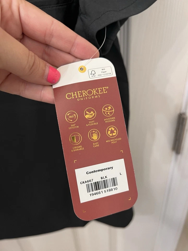 Allura Select Scrub Top Black Size Large New - Image 4 of 4