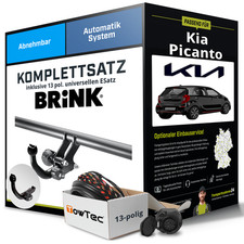 Anhängerkupplung BRINK abnehmbar für KIA Picanto +E-Satz AHK