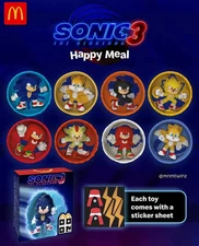 2024 MCDONALD'S SONIC 3 TOYS