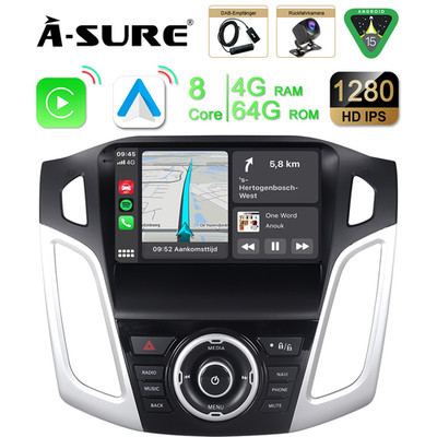 4+64GB Android 15 Für Ford Focus III MK3 2011-2018 Autoradio Carplay GPS DAB AHD