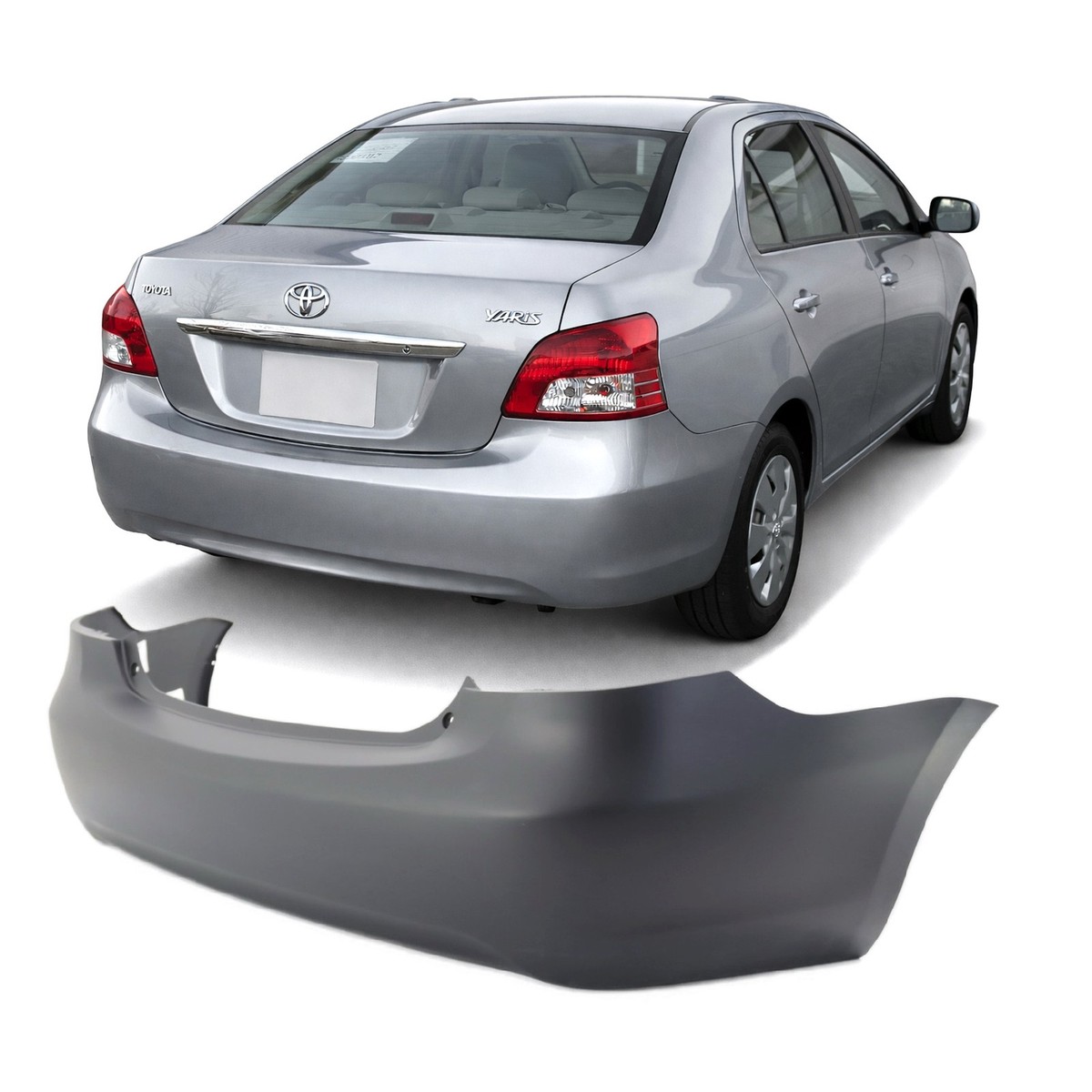 Rear Bumper Cover For 2007-2012 Toyota Yaris Sedan Primed