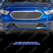 For 2013-2019 Ford Taurus Sho Logo Cover Main Stainless Chrome Mesh Grill Insert