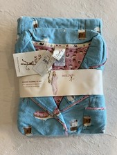 Munki Munki Classic Flannel Pajama Set Coffee Donuts Light Blue Size M