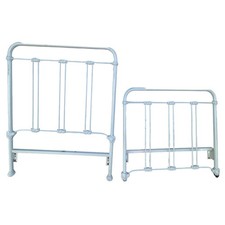 VTG Elliott&rsquo;s Design White Enameled Iron Twin Single Bed Frame head footboard