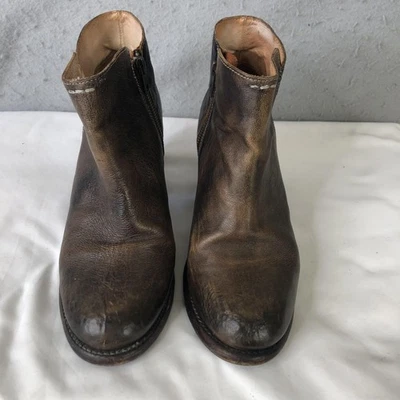 Bed Stu Boots Womens Size 10 Brown Leather Cobbler Ankle Zip Western Booties - Image 1 of 4