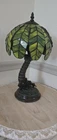 Tiffany Style Vintage Stained Slag Glass Tropical Island Palm Tree  Lamp
