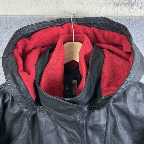 Lakeland Leather Jacket Womens UK 16 XL Black Full Zip Hooded Coat Parka - Picture 4 of 18