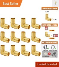 12-Pack 1-Inch Brass Elbow PEX Fittings for Plumbing