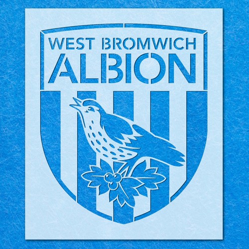 West Bromwich Albion Football Badge Logo Stencil, Mylar Airbrush Painting Wall