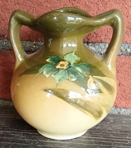 Roseville Rozane-Ware Royal Signed #36 Mint in VHTF Green, Vintage Art Pottery