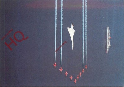 Ansichtskarte:-CONCORDE, QE2 UND DIE ROTEN PFEILE