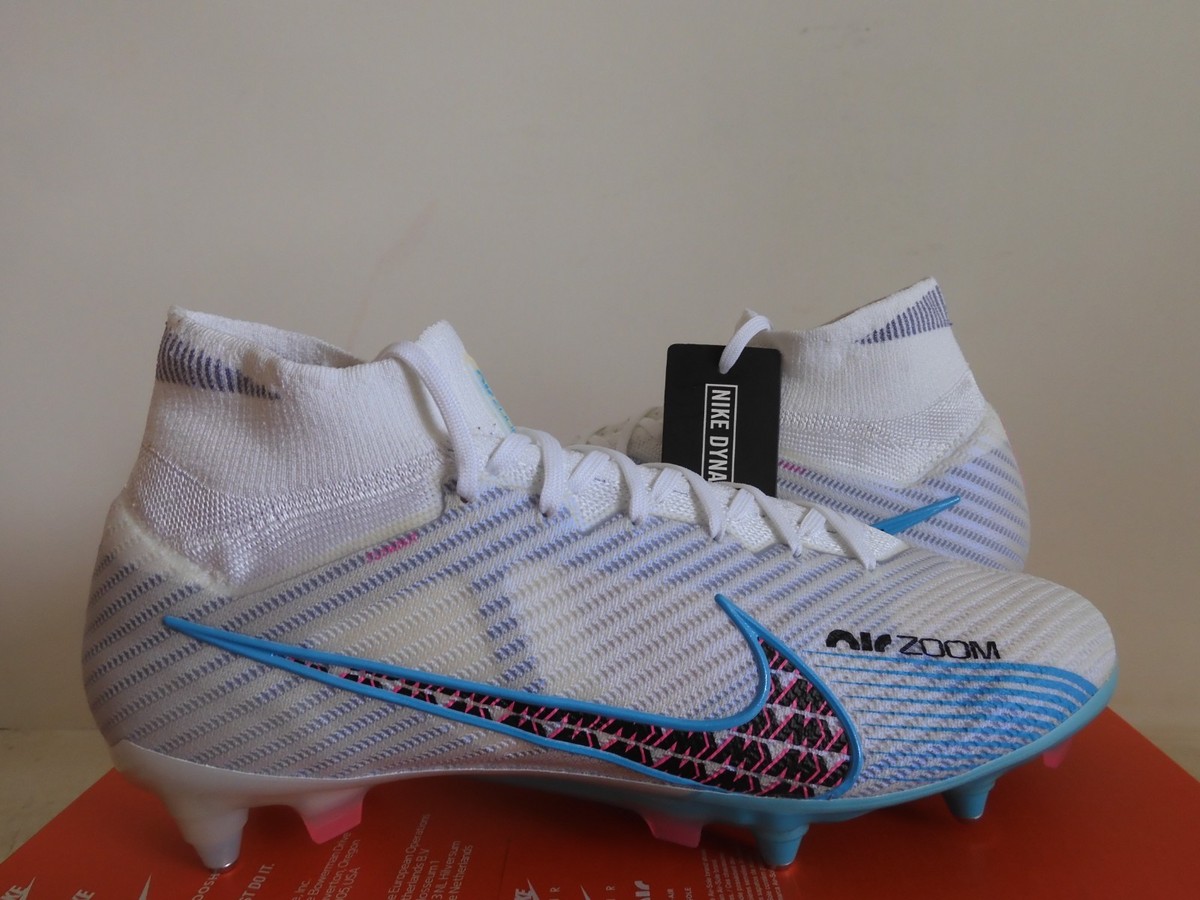 Nike Zoom Mercurial Superfly 9 Elite Sg Pro Ac White-Blue Sz