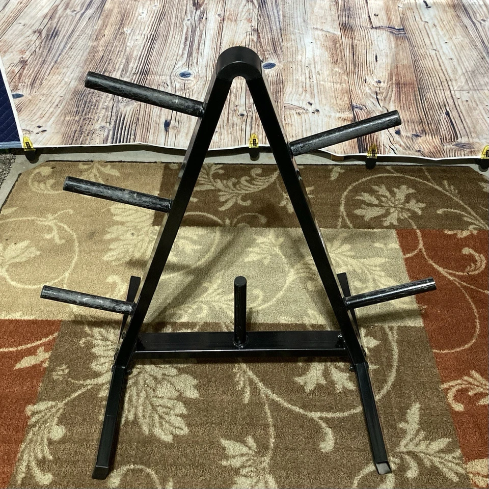 WEIDER RT5 Olympic 2 pulgadas placa de peso árbol estante 5 ramas aluminio negro Foto 3 de 4