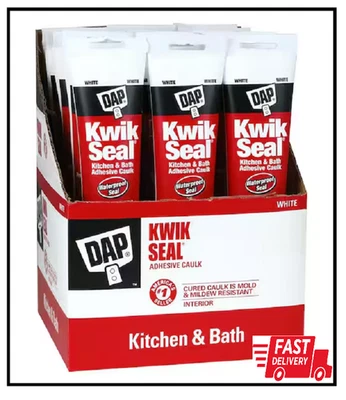 Kwik Seal 5.5 Oz. White Kitchen and Bath Adhesive Caulk (12-Pack)