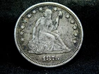 1876 Seated Liberty Quarter Circulated