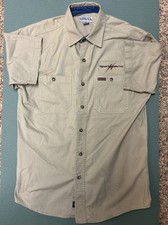 Carhartt Men's Short-Sleeve Button-Down Work Shirt Medium with Emblem Excellent
