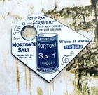 VINTAGE MORTON'S SALT PAN SCRAPER GASOLINE STATION PUMP PORCELAIN GAS OIL SIGN