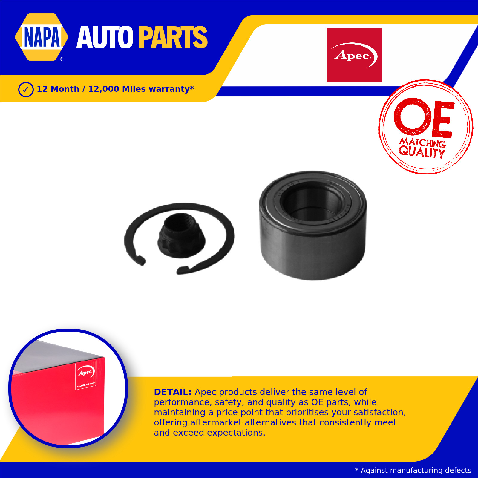 Wheel Bearing Kit Front AWB1227 Apec 9008036021 9036943009 9008036078 9036943008