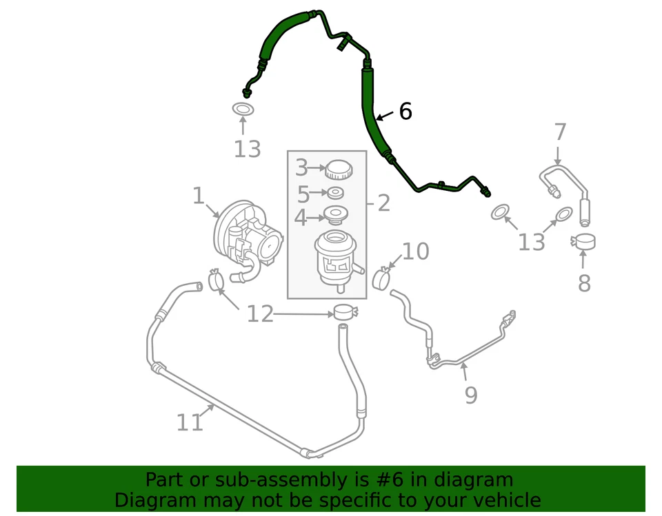 2004-2008 全新 正品 原始设备制造商 通用雪佛兰 AVEO 动力 STEERING RETURN 软管,P/N 96535341 — 第 2/4 张图片