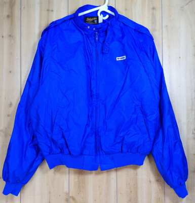 Vtg Swingster World of Wearables XL Royal Blue Bomber Windbreaker Jacket Wagner