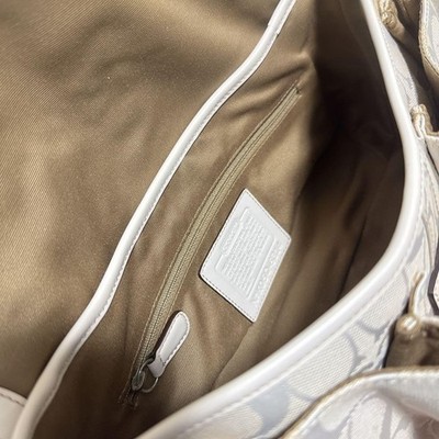 Coach Soho Signature One-Shoulder Bag Off-White Canvas Shipped