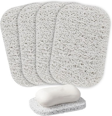 4PCS White Soap Holder Pad Savers Pads for Soap Dish,Easy to Clean
