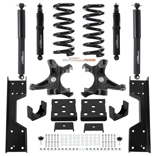 Front 4" Rear 6" Drop Kit w/Shock For Chevy GMC C1500 1988-98  W/1.25" ROTORS V8