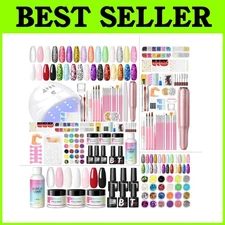 Complete Acrylic Nail Kit with Gel Polish & UV Light