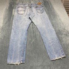 Vintage Lee Jeans Mens 38x30 Blue Denim Cotton Non Stretch Streetwear Distressed