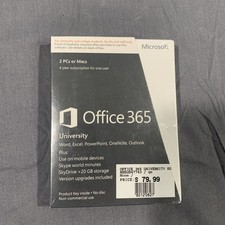 4Yrs Microsoft Office 365 University 2PC or 2Mac Licenses DVD  Product Key T2 