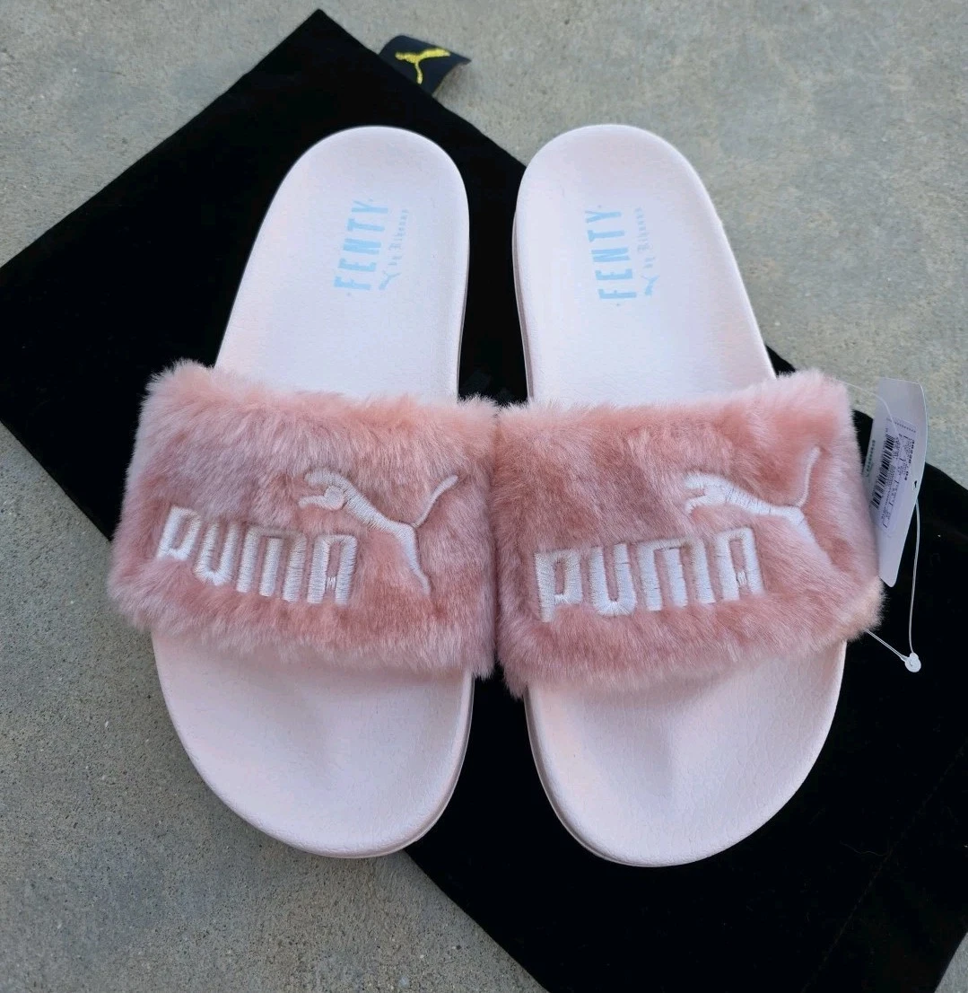 Scivolo donna pelliccia Fenty X Puma Rihanna rosa a conchiglia taglia 6 5