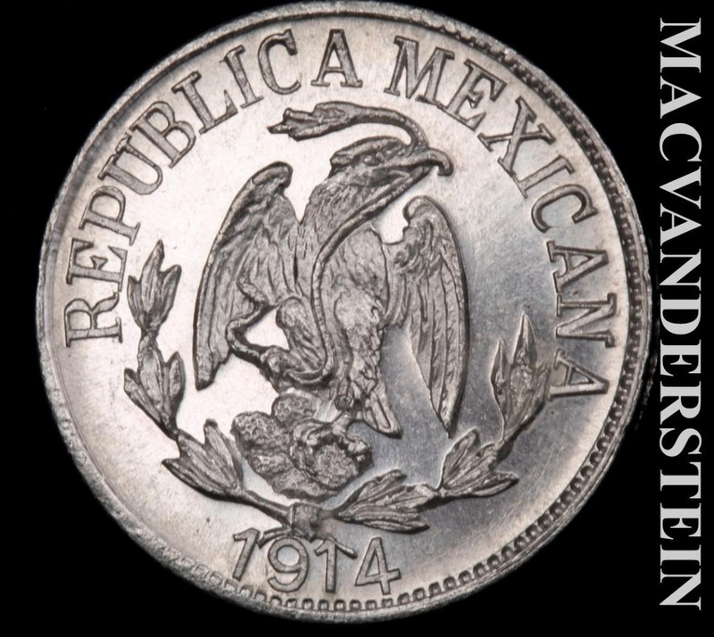 Mexico: 1914 Durango One Centavo Aluminum - Choice Gem Brilliant Unc+++  #L7570