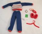 Vintage Ken Doll Off to Bed #1413 60s Outfit Slippers Red Phone Clock Complete