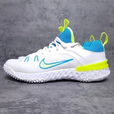 NIKE Huarache 9 Elite TF LAX SE Lacrosse Shoes Mens 9 White Yellow FV6148-100