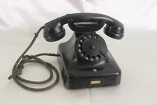 Antico Telefono a Disco Epoca Bachelite Nero Anni '30 '40 SIEMENS Tipo M