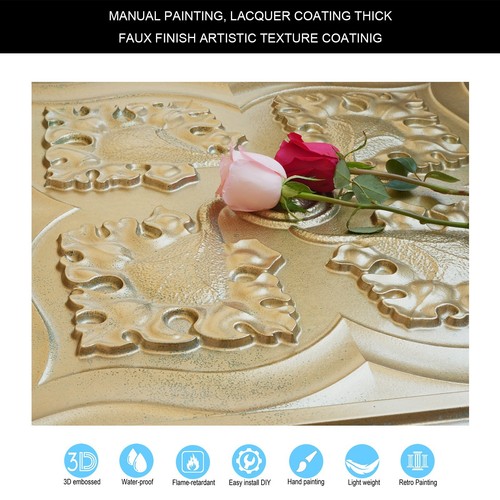 Embellish ceiling tiles Easy to Install PVC Panels PL64 Brass verdigris 10pcs - Picture 3 of 21