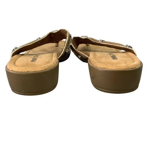 Minnetonka Thong Cork Bead Leather Braid Sandal Slide Shoe Women's Size 8 - Picture 6 of 11