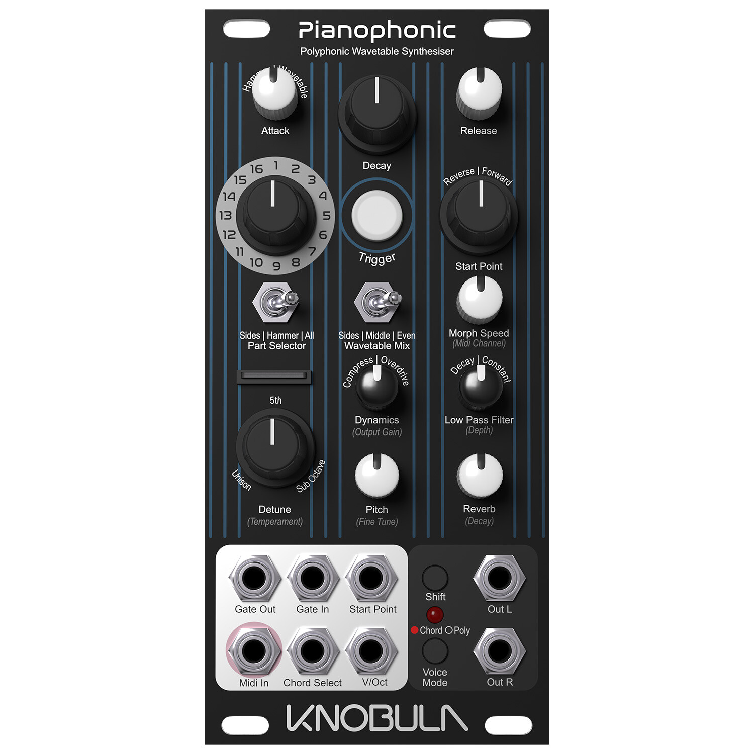 8-голосовой волновой синтезаторный модуль Knobula Pianophonic (Демонстрационная версия)