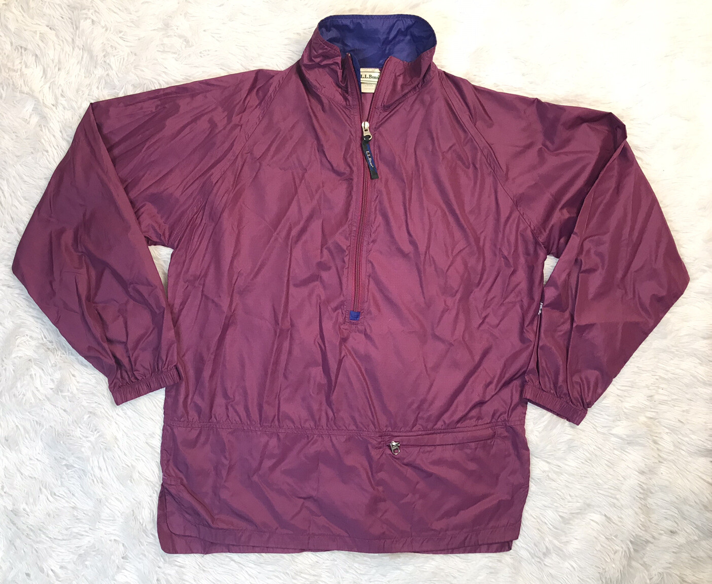 L.L. Bean Packable Rain Jacket Womens Size S Small Purple 1/2 Zip Lightweight