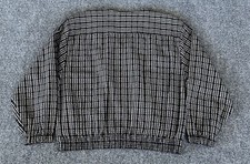 Karen Scott Womens VTG Seersucker Jacket Black Check Full Zip Lightweight