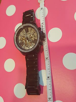 Michael Kors MK6059 Wren Pave Crystal Dial Black Ion Plated 