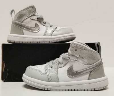 Nike Air Jordan 1 Mid Grey Fog/Pink TD Sz 6c NEW 644507 012 NO BOX LID 192499700414 | eBay