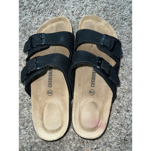 Cushionaire Lauri Cork Footbed Sandal with +Comfort Women's Size 8 1/2 M Black - Picture 2 of 3