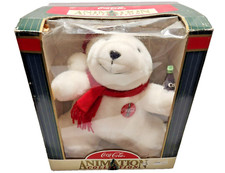 Vintage RARE COCA-COLA ANIMATION COLLECTION SKATING POLAR BEAR PLUSH 1998