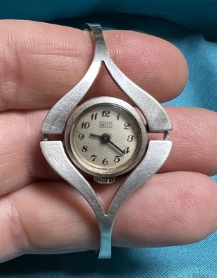 Montre Vintage Mécanique Pour Femme, Boîtier Argent – Style Rétro Et élégant