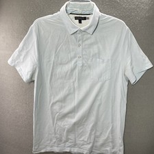 Banana Republic Performance Polo Men Size Large Light Blue Short Sleeve Shirt L