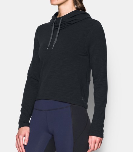 Plush Terry Cropped Cowl Neck Hoodie 