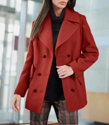 Designer Jacke Kurz Mantel Rick Cardona /heine mit Wolle NEU