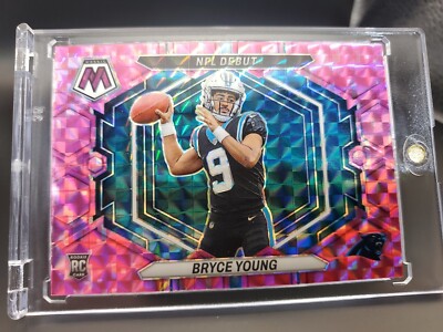 BRYCE YOUNG ROOKIE RARE PINK REFRACTOR INVESTMENT CARD WITH CASE Panthers