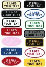 Personalized Embroidered 2 LINE Identification Patches! 3 Sizes & 14+ Fabrics!